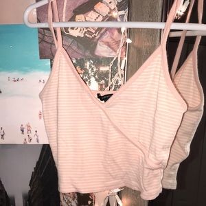 Adorable pink and white crop top!!